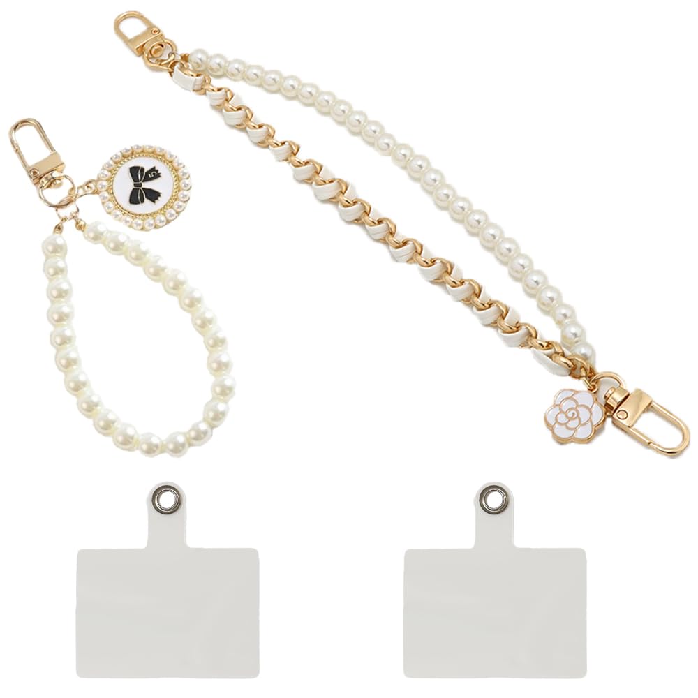 Phone BOSOIRSOU Pearl Beaded Lanyards with Tether Tabs for Universal Phone and Keychain Cords Wrist