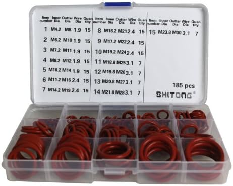 Generic O Ring Seal Ring 185pc Set Assortment Professional Plumbers Washer SAE Gasket With box Brown