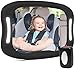 Baby Car Mirror with Remote Control Soft Led Light Shatter-Proof Acrylic Baby Mirror for Car, Rearview Baby Mirror-Easily Observe Baby's Every Move, Safety and 360 Degree Adjustability