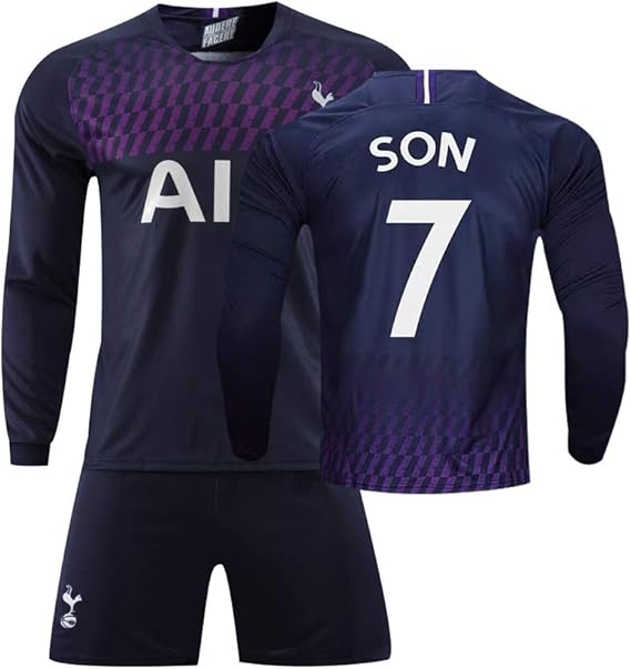 Amazon Co Jp Claudiar 19 シーズン トッテナム サッカー ユニフォーム アウェイ 長袖 上下セット ファン衣装 番号 7 Son 色 Blue Away 7 Son Size Xl 服 ファッション小物