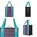 Simply Green Solutions Aztec - Graphic Print Grommet Reinforced Reusable Grocery Tote Bags - Set of 4
