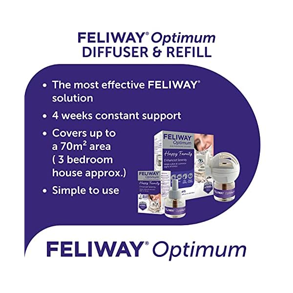 Feliway-Optimum-Diffuser-Starter-Kit-and-Refill-48ml FELIWAY Optimum diffuser & 30 day refill, the best solution to ease cat anxiety, cat conflict and stress in the home, 48…