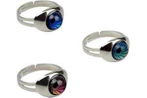 RIMOBUL Authentic Adjustable Mood Ring,Smiley Face，Magic Eyes - Pack of 3