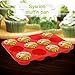 Silicone Muffin Pan, SySrion 12 Cup Premium Cupcakes Baking Pan, Non-stick, BPA Free Food Grade Silicone Mold Material - Dishwasher - Heat Resistant Tins up to 450¡ãF - Microwave Safe - Red