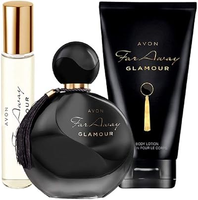 Avon Far Away Glamour Set 50ml EDP 10ml EDP Body Lotion & Cosmetic Bag