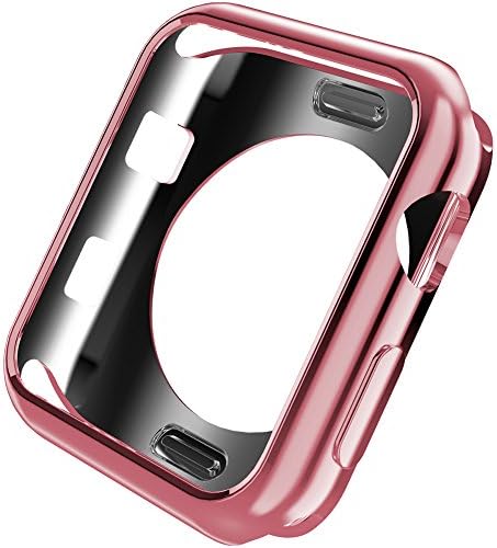 Kortusa Apple Watch Case 42mm Advanced TPU iWatch Bumper Case Protector Ultra Thin and Light Protective Bumper Cover for Apple Watch Series 2 Series 3 (2017) Rose Gold