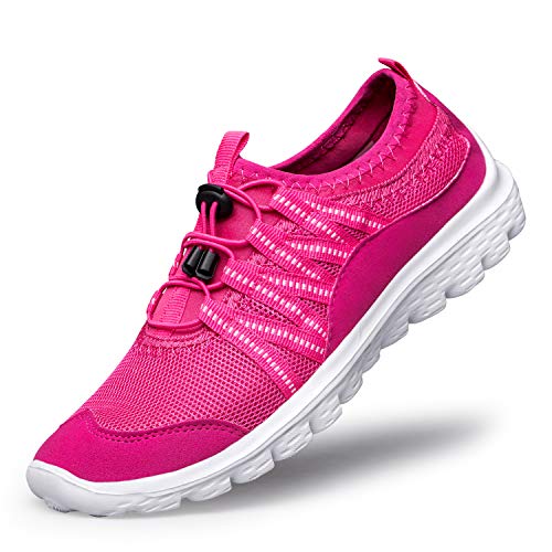 BELILENT Women Walking Shoes Slip on Sneakers Lightweight Walking Shoes Comfortable Work Nursing Casual Athletic Fashion Gym Sport go Walk Yoga Women Shoes Pink/White 7 M US - Thumbnail 7