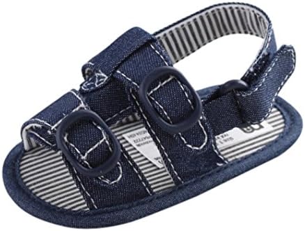 Huhua Sandals for Boys, Summer Toddler Kids Baby Boys Sandals Mesh Loafer Jean Cloth Buckle Summer Single Shoes for Boys 0-24 Months