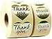 Gold Foil Thank You Stickers - Premium Bundle 1000 pcs 1.58'' Big Heart Shape & 1.2'' Round Adhesive Stickers | 2x500 per Roll