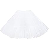Vlazom Women’s Petticoat Skirts Tulle Tutu Underskirts Chiffon Half Slips Fluffy Layer Prom Puff Skirt S-3XL