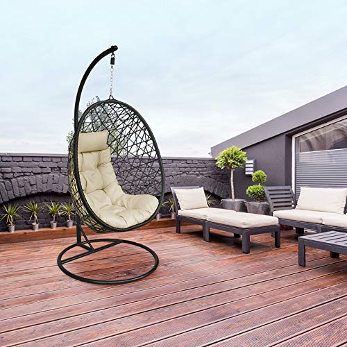 Larisa Hängesessel mit Gestell | Hängekorb in Boho-Stil | Hängestuhl für Garten Balkon Terrasse oder Zimmer… – Bild 4