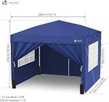 VOUNOT 3m x 3m Pop Up Gazebo with Sides Blue 4 Weight Bags Carry Bag view 7