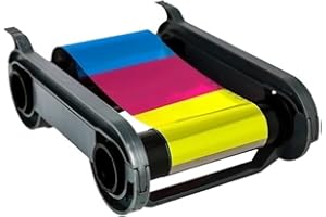 R5H004NAA Half Panel YMCKO Color Ribbon - Compatible with Evolis Primacy Duplex Printer, 400 Prints Thermal Transfer Dye Subl