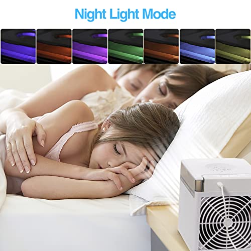Portable Personal Air Conditioners,Mini AC Air Conditioner for Cooling Personal Space,Small Air Cooler Airconditioner with 3 Wind Speeds,Desktop Mobile AC Fan for Home Office Bedroom