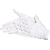 White Soft Cotton Gloves Handling Gloves Dry Hands,Photograph,Art Handling,Jewelry Silver Coin Inspections,Cosmetic(10 Pairs)