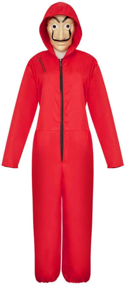 Yigoo Money Heist Costume with Dali Mask The Paper House Hoodie Jumpsuit for La Casa De Papel