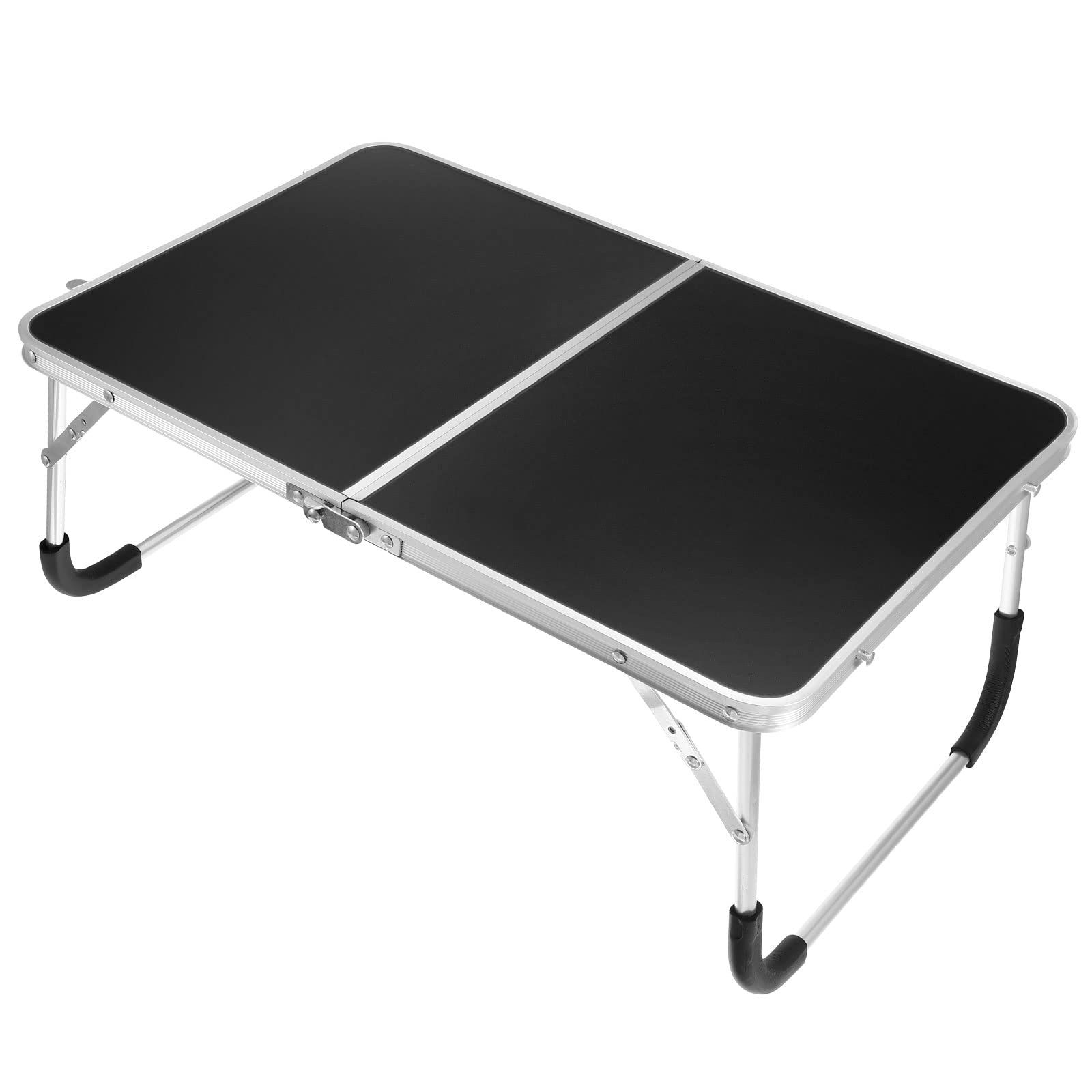 PATIKIL Foldable Laptop Table, Portable Lap Desk Picnic Bed Tray Tables Snacks Reading Working Desks for Bed Couch Sofa, Black