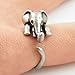Boho Chic Vintage Silver Brass Knuckle Adjustable Finger Elephant Animal Wrap Ring for Women jewelry stores