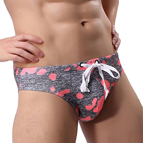 Afco Men's Swimming Briefs,Camouflage Swimwear Pants Shorts Boxers Underwear Trunks Swimsuits Size L (Pink) - Thumbnail 4