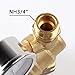 AECOJOY Water Pressure Regulator Brass Lead Free, NH Thread for RV, Adjustable Plumbing with Guage