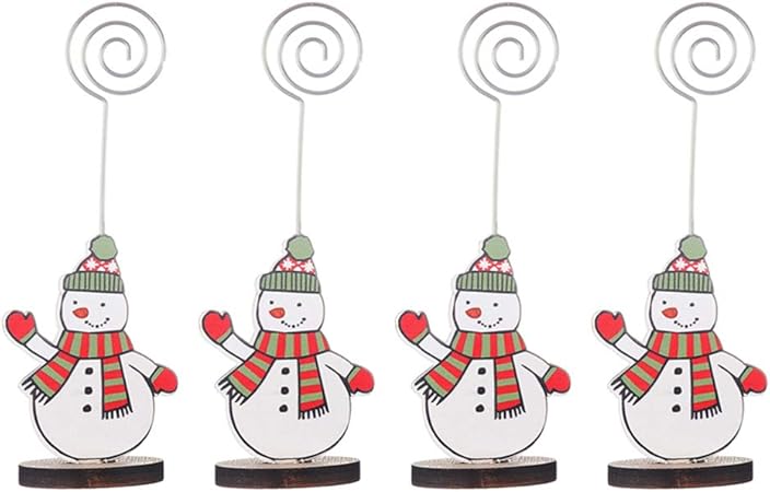 Segnaposto Natalizi Amazon.Nuobesty 4 Pezzi Segnaposto Natale Alce Pupazzo Di Neve Babbo Natale Memo Clip Titolare Portafoto Supporto Numero Posto Memo Holder Decorazione Natalizia Amazon It Casa E Cucina