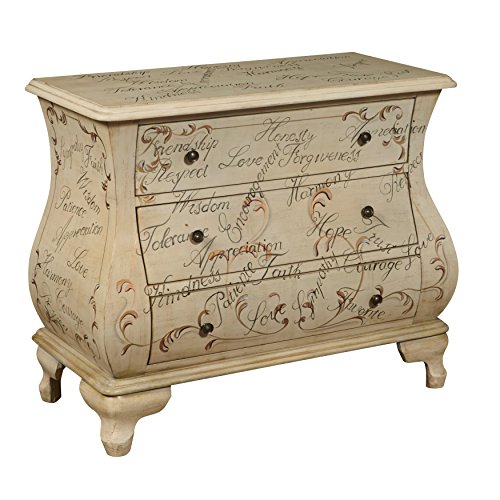 Pulaski Words of Encouragement Hand Painted Bombay Chest, Antique White