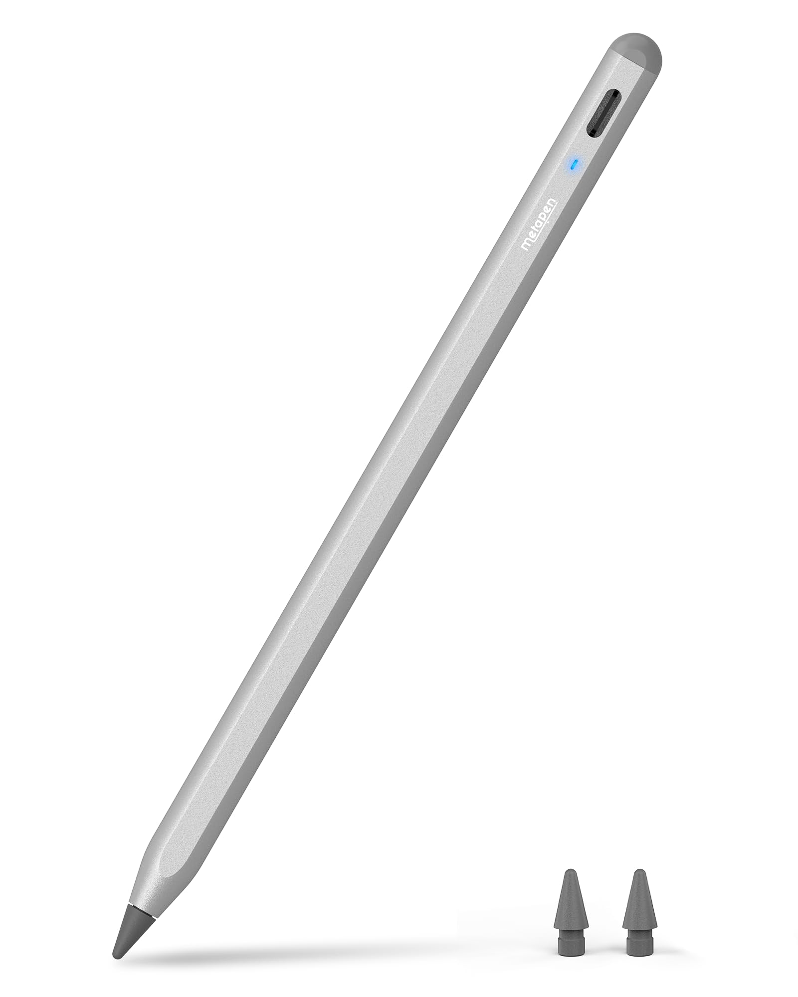 Metapen Pencil A8 for Apple iPad 2018-2026, (2X Faster Charge), Tilt Sensitivity, Pixel Precision, Stylus Pen for iPad 11/10/9/8/7/6th Gen, Pro 12.9/11/13-inch M4, Air 3/4/5/M2/M3, Mini 5/6th, Grey