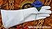 Leather Gauntlet Gloves White Medium Long Arm Cuff