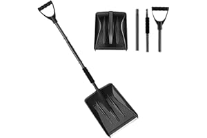 Snow Shovel Black 108cm Emergency Shovel for Car Detachable Design Adjustable Portable Snow Shovels for Driveway Winter Camp