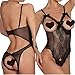 Women Sexy Teddy Lingerie One Piece Lace Babydoll Bodysuit Nightie Plus Size S-3XL (Large, Black)
