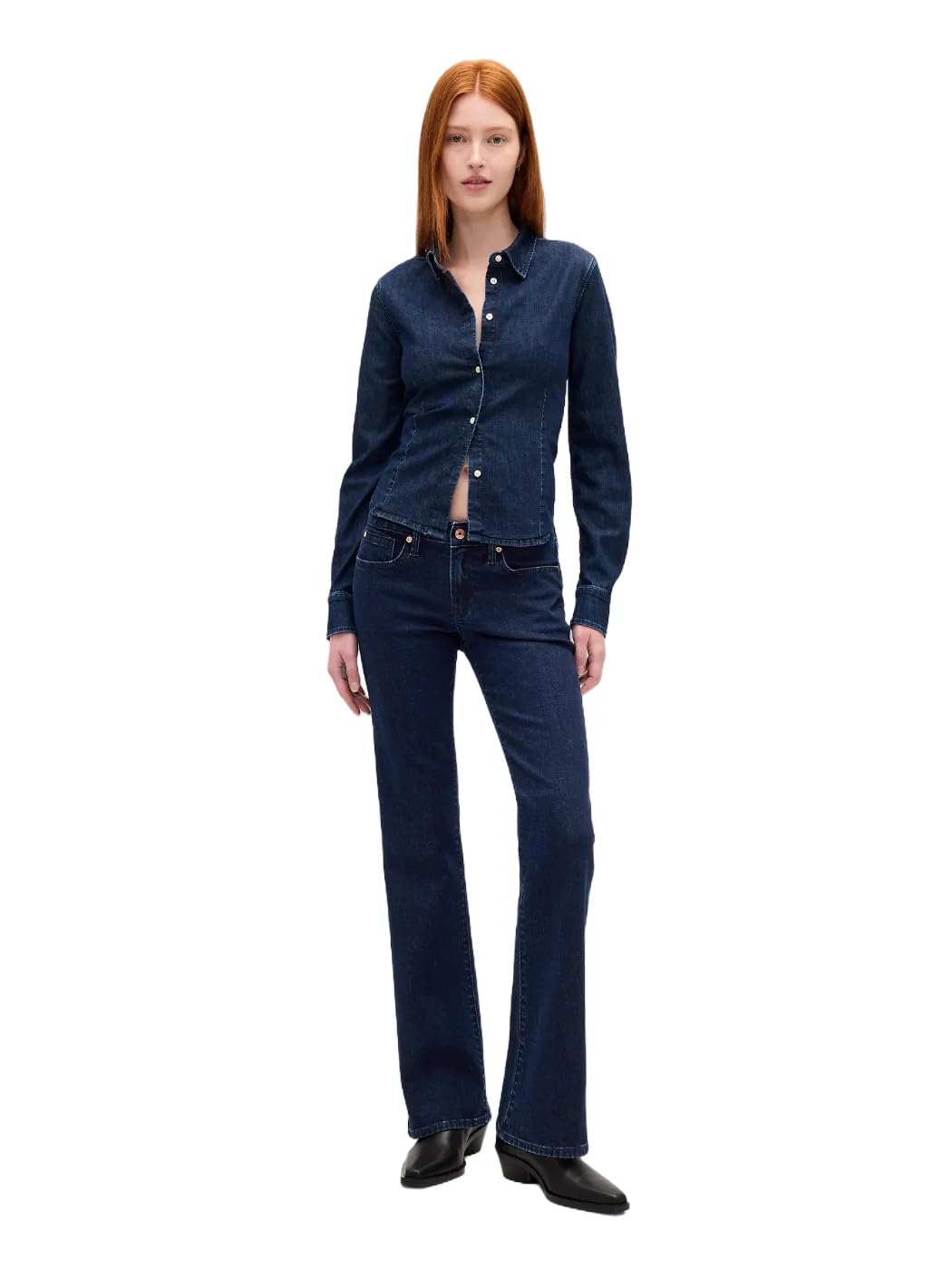 GAP Womens Long and Lean Fit Denim Jean Dark Indigo 30
