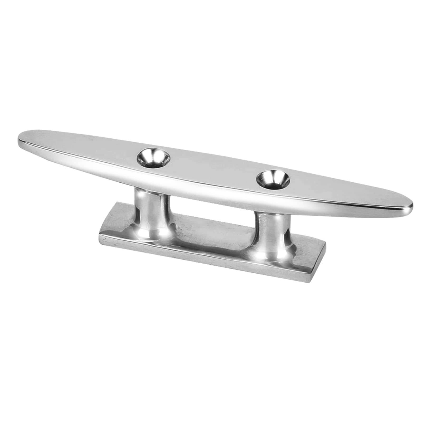 Agatige Boat Dock Cleats, 5 X 1.2in Kayak Small Rope Tie Cleat Dock, Mirror Polished Open Boat Mooring Accessories, 316 Stainless Steel Heavy Duty Boat Hollow Base with Screws for Tie Down Towels