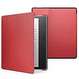 MoKo Case for All-New Kindle Oasis (9th Generation, 2017 Release) - Premium Ultra Lightweight Shell Cover with Auto Wake / Sleep for Amazon Kindle Oasis E-reader Case, RED