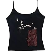 Y2k Grunge Camisole Tops Streetwear Women Sleeveless Corset Print Cute Crop Tops Emo Gothic Tank 90s 2000s