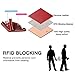 SHANSHUI Credit Card Holder, RFID Blocking Primely Genuine Leather Coin Purse Wallet,Twin Golden Metal Zippers Sectioned Concertina Gift Boxed for Mother's Gift (Red)