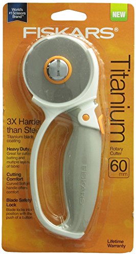 Fiskars 01-005875 Titanium Softgrip Comfort Loop Handle Rotary Cutter, 60-Millimeter
