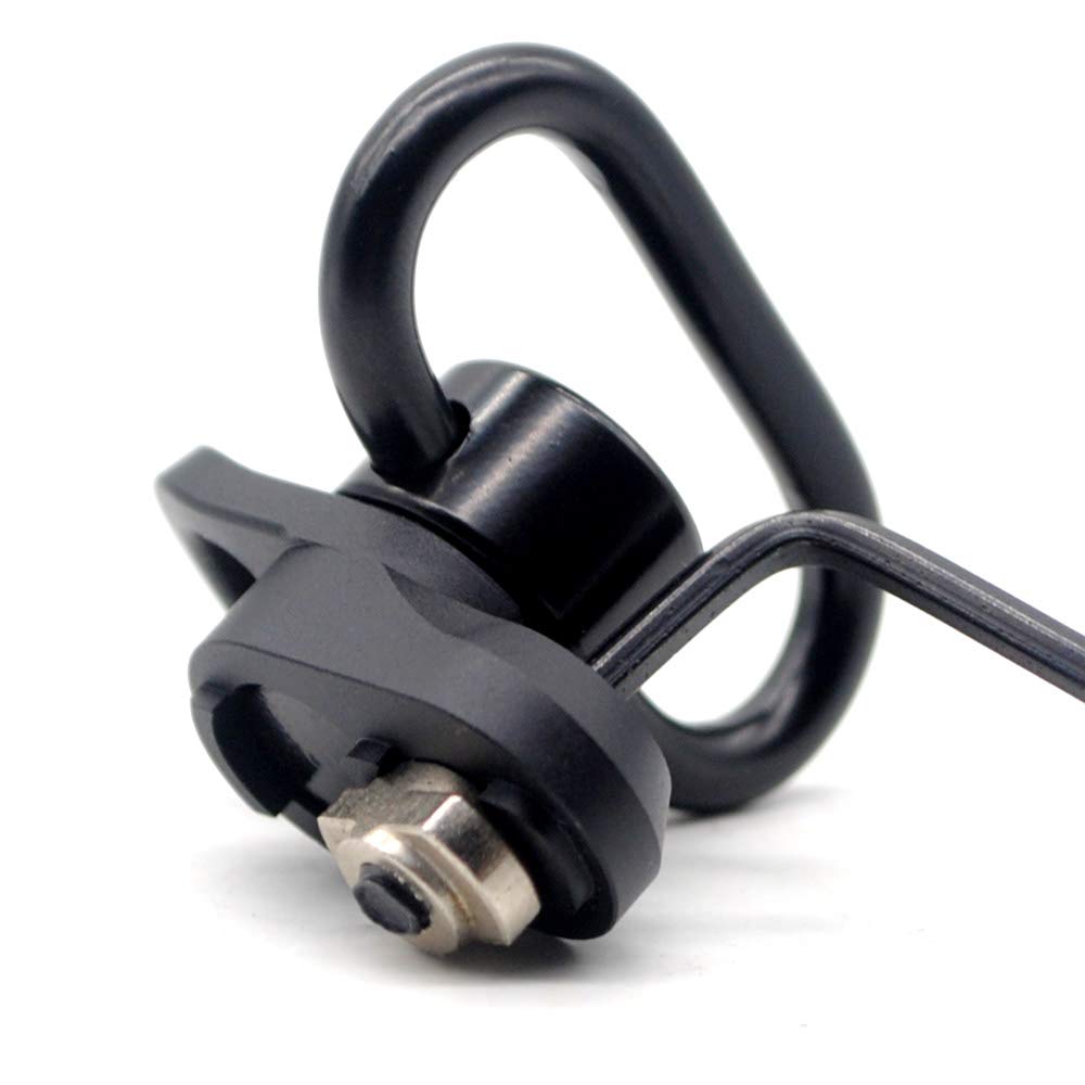Trirock 1.25 inch MLK Sling Swivel Loop with Push Button QD Base & Sling Mount with a Hole allows attaching the Snap Clip Hook Spring