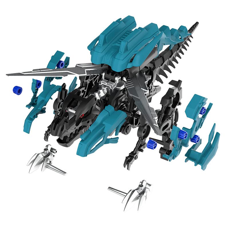 YOGNOEL T-Rex Walking Dinosaur Toys for Boys Take Apart Dinosaur Building Toy, Robot Dinosaurus STEM Building Resembly Action Toy with Launch Weapon and Wag Tail for Kids 8+ (Blue)