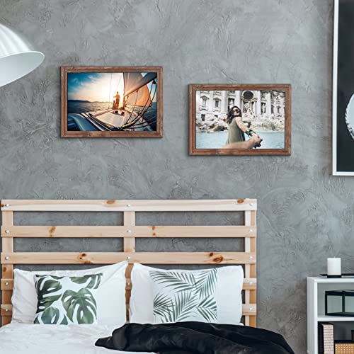 Calenzana 11x17 Poster Picture Frames Rustic Distressed Photo Frame 11 x 17 Set, Wall Hanging, 2