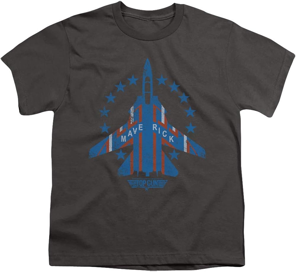 Top Gun Kids TShirt Maverick F14 Tomcat Charcoal Tee