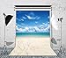 LB 5x7ft Tropical Beach Backdrop Vinyl Blue Sea Sky Backdrops for Photography Hawaiian Luau Party Decoration Portraits Photo Booth Studio Props