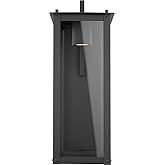 Capital Lighting 934612BK-GL Hunt Urban/Industrial Clear Glass Outdoor Wall Sconce, 1-Light 7 Watt, 21" H x 8" W, Black