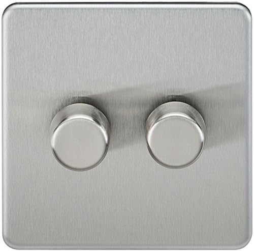 Knightsbridge SF2162BC Screwless 2G 2 Way Dimmer 60-400W Brushed Chrome