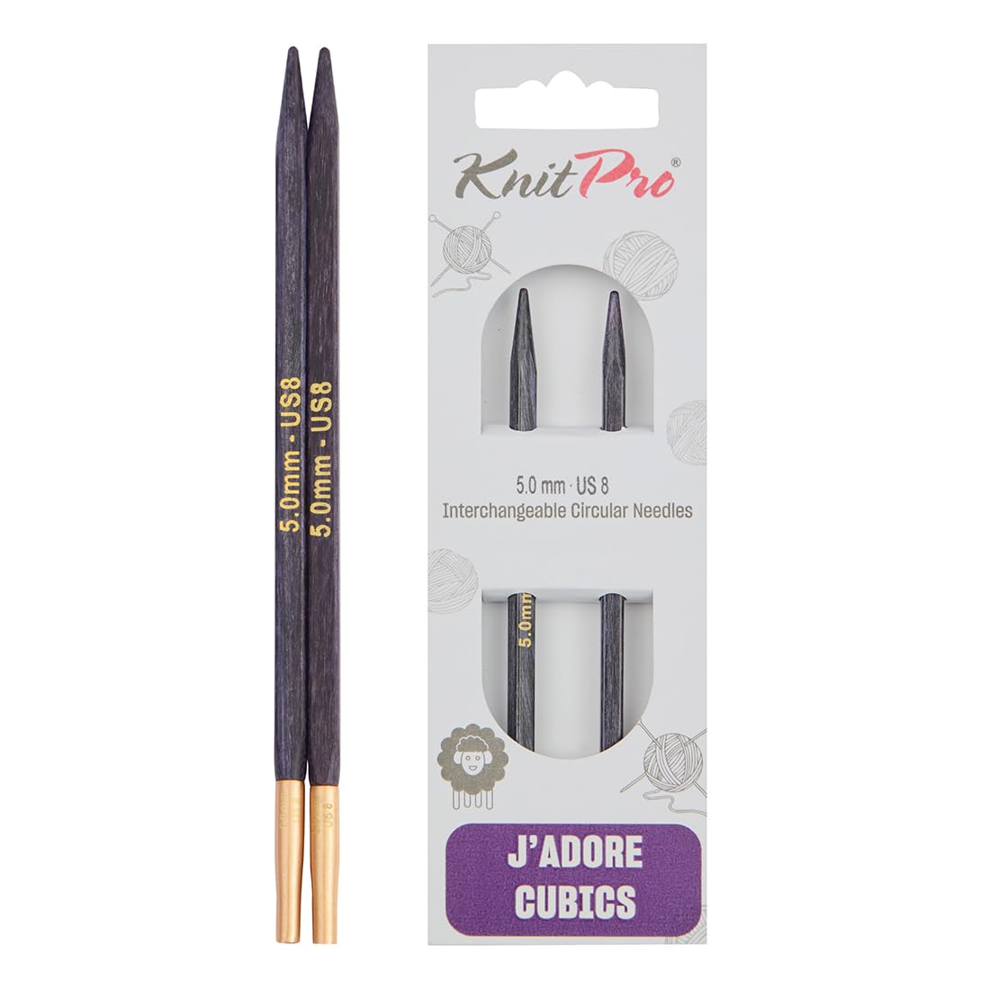KnitPro J’Adore Cubics Interchangeable Circular Needles 5" (13cm) | 5.00mm