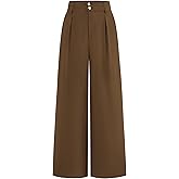 BTFBM Women Wide Leg Dress Pants 2026 High Waisted Button Pleated Business Casual Trousers Office Work Palazzo Pants
