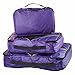 Rusoji Premium Packing Cube Travel Luggage Organizers - 6pc Various Size Set (Purple)