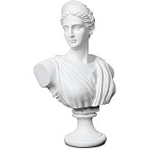 YUEOECOR 14.2in Greek Statue of Diana, Classic Roman Bust Greek Mythology White Sculpture for Home D&eacute;cor