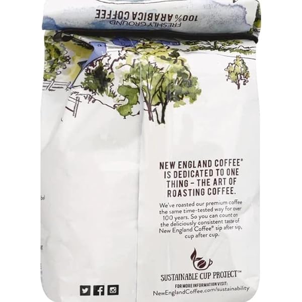 NEW ENGLAND DECAFFEINATED FRENCH VANILLA GROUND COFFEE – 10 OZ – PACK OF 3