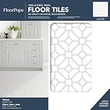FloorPops FP2946 Lattice Peel & Stick Floor Tiles White Off-White 12x12 view 2