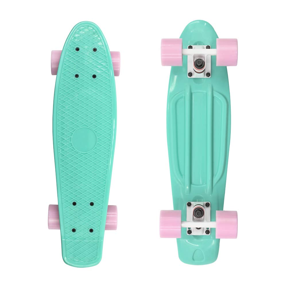 Alouette Mini Style Skateboard Cruiser Complete Board Plastic Deck High Rebound Bearing PU Wheels for Kids Girls and Boys for Beginner